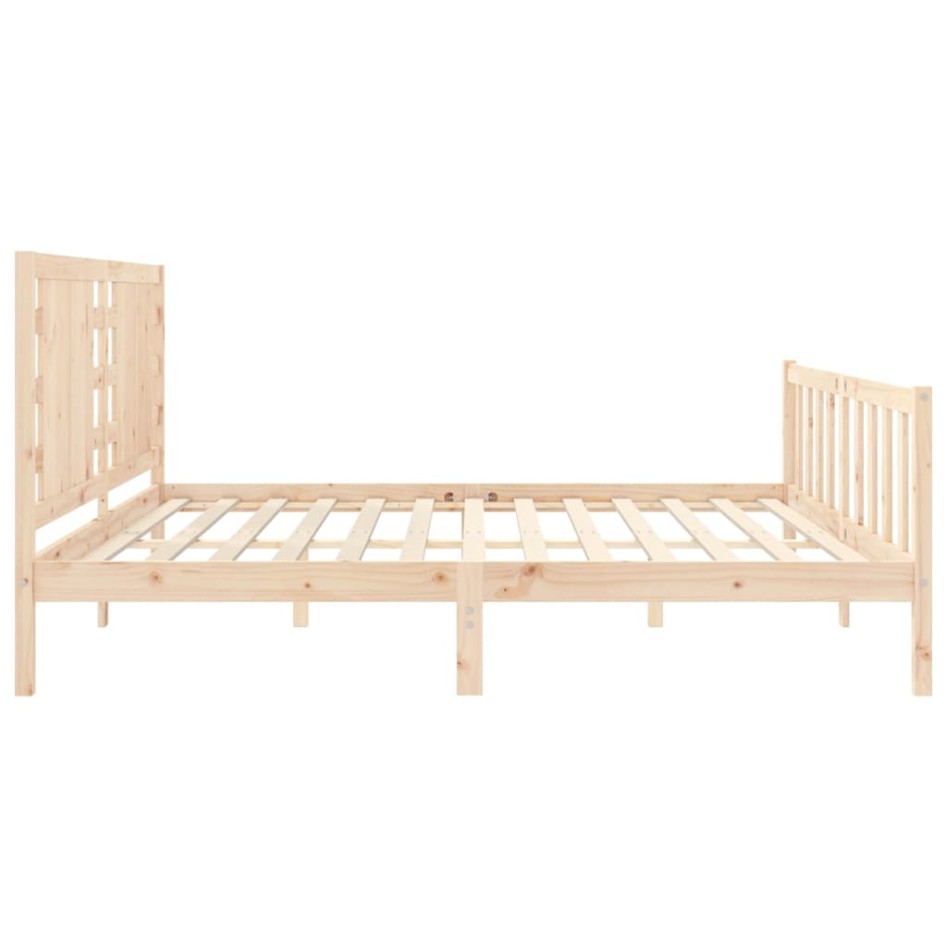 Estructura de cama con cabecero madera maciza 200x200