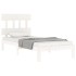 Estructura de cama con cabecero madera maciza blanco 90x200