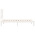 Estructura de cama con cabecero madera maciza blanco 90x200
