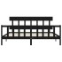 Estructura de cama con cabecero madera maciza negro 200x200