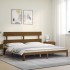 Estructura cama y cabecero madera maciza marrón miel 200x200