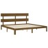 Estructura cama y cabecero madera maciza marrón miel 200x200