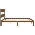 Estructura cama y cabecero madera maciza marrón miel 200x200