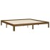 Estructura cama y cabecero madera maciza marrón miel 200x200