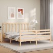 Estructura de cama con cabecero madera maciza 160x200 cm