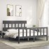 Estructura de cama matrimonio con cabecero madera maciza