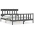 Estructura de cama matrimonio con cabecero madera maciza