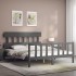 Estructura de cama matrimonio con cabecero madera maciza