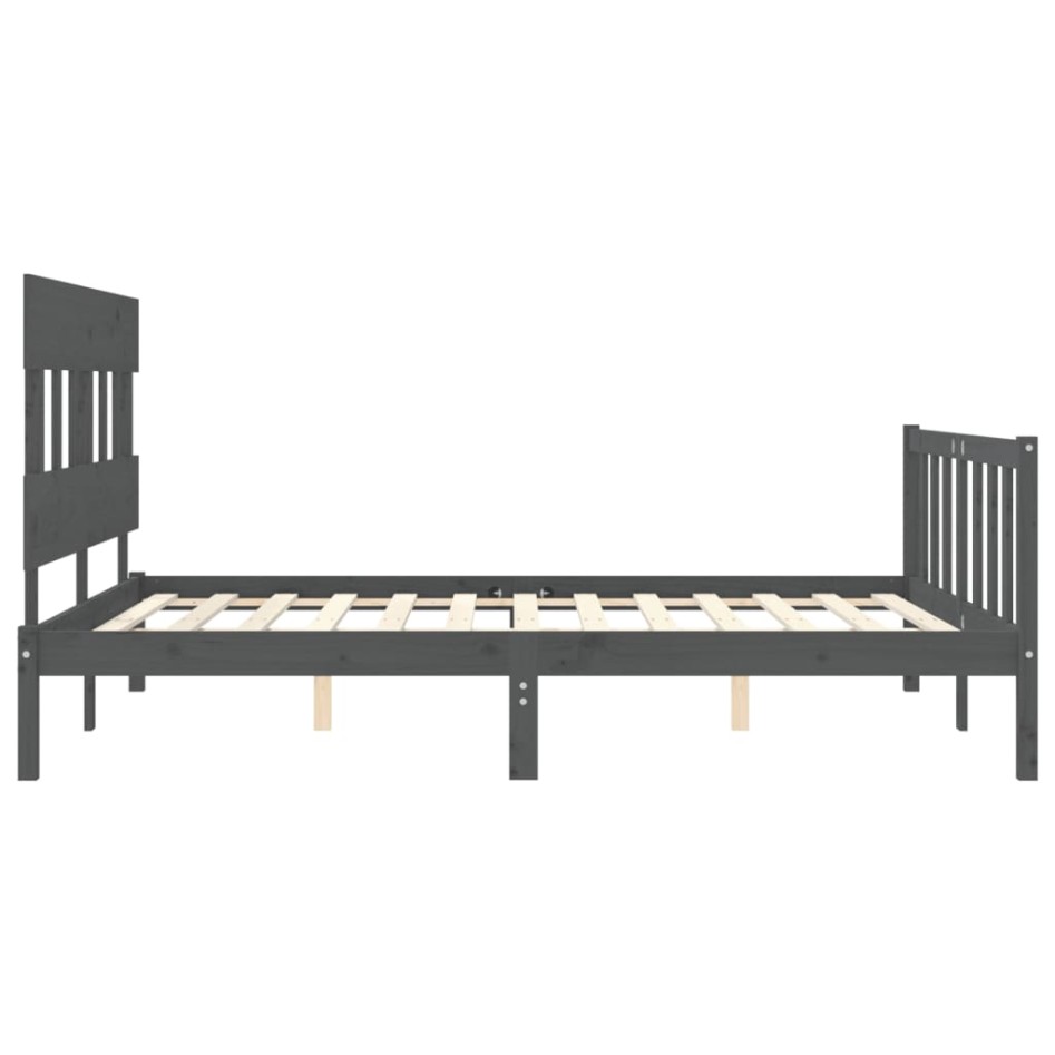 Estructura de cama matrimonio con cabecero madera maciza