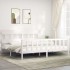 Estructura de cama con cabecero madera maciza blanco