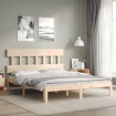 Estructura de cama con cabecero madera maciza 160x200 cm