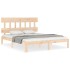 Estructura de cama con cabecero madera maciza 160x200