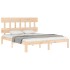 Estructura de cama con cabecero madera maciza 160x200