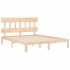 Estructura de cama con cabecero madera maciza 160x200