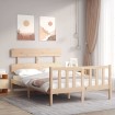 Estructura de cama con cabecero madera maciza 140x200 cm