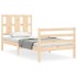 Estructura de cama individual con cabecero madera