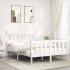 Estructura de cama con cabecero madera maciza blanco 140x190