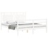 Estructura de cama con cabecero madera maciza blanco 160x200