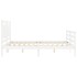 Estructura de cama con cabecero madera maciza blanco 160x200