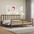Estructura cama y cabecero madera maciza marrón miel 200x200