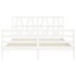 Estructura de cama con cabecero madera maciza blanco 160x200