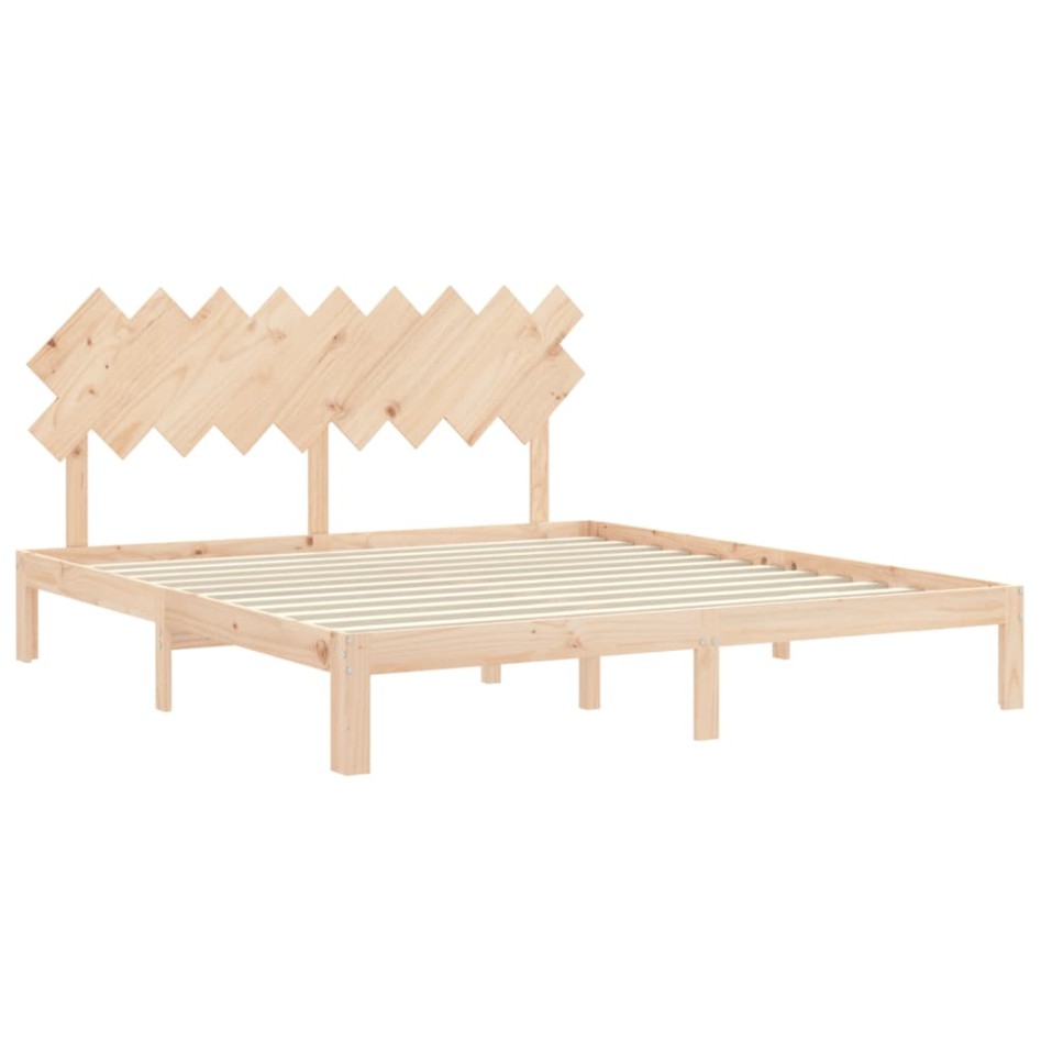 Estructura de cama de matrimonio con cabecero madera