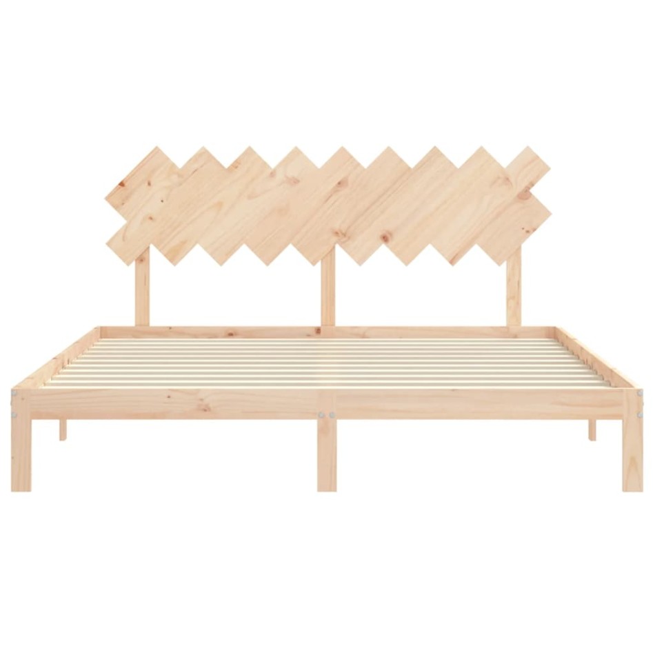 Estructura de cama de matrimonio con cabecero madera