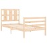 Estructura de cama individual con cabecero madera