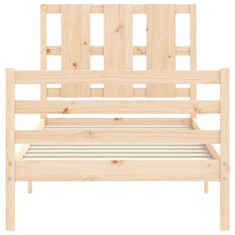 Estructura de cama individual con cabecero madera