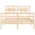 Estructura de cama con cabecero madera maciza 140x200