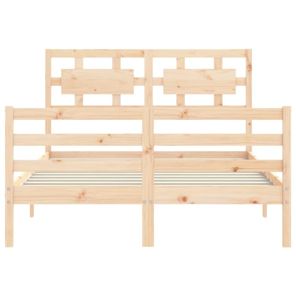 Estructura de cama con cabecero madera maciza 140x200