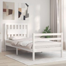 Estructura de cama con cabecero madera maciza
