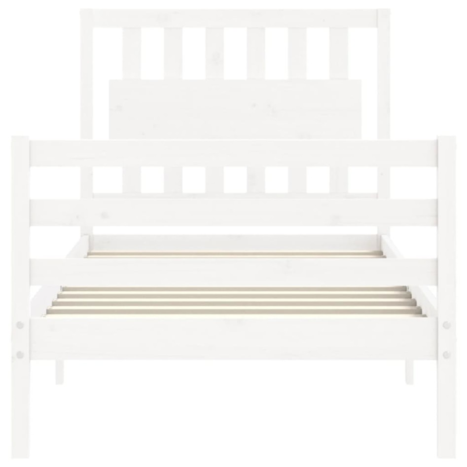 Estructura de cama con cabecero madera maciza