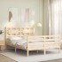 Estructura de cama con cabecero madera maciza 120x200