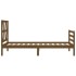 Estructura cama con cabecero madera maciza marrón miel