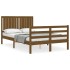 Estructura de cama matrimonio con cabecero madera marrón