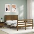 Estructura de cama matrimonio con cabecero madera marrón