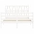 Estructura de cama con cabecero madera maciza blanco 120x200