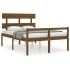 Cama personas mayores cabecero madera marrón miel 140x190