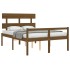Cama personas mayores cabecero madera marrón miel 140x190