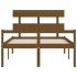 Cama personas mayores cabecero madera marrón miel 140x190