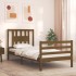 Estructura de cama matrimonio con cabecero madera marrón