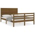 Estructura de cama matrimonio con cabecero madera marrón