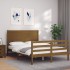 Estructura de cama matrimonio con cabecero madera marrón
