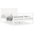 Estructura de cama con cabecero madera maciza blanco 140x190