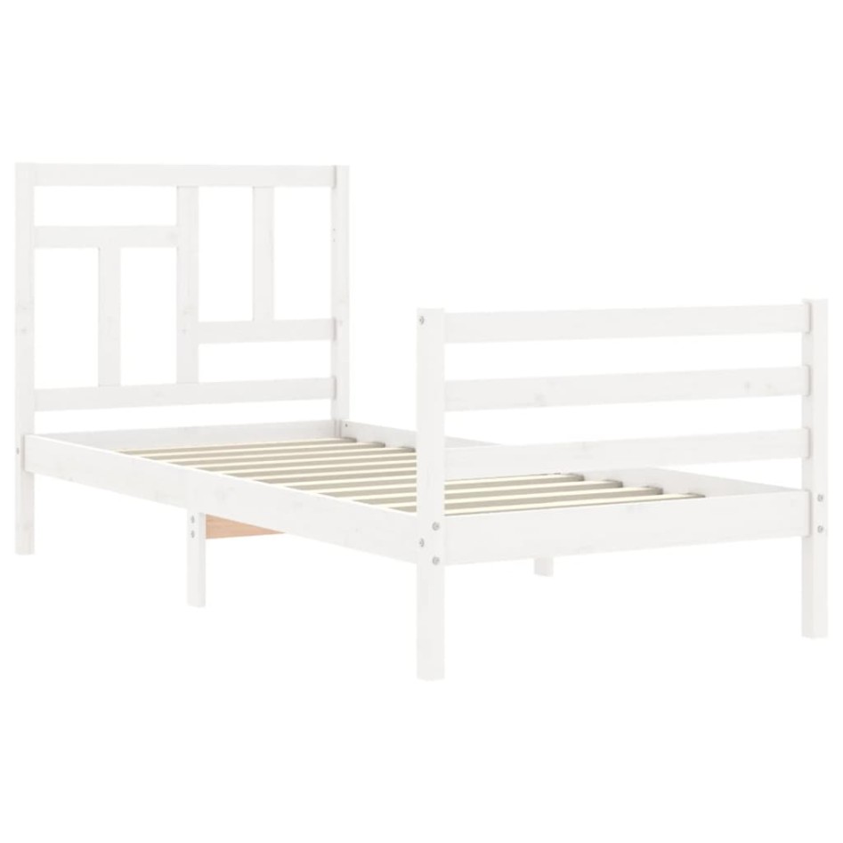 Estructura de cama con cabecero madera maciza