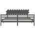Estructura de cama con cabecero madera maciza gris