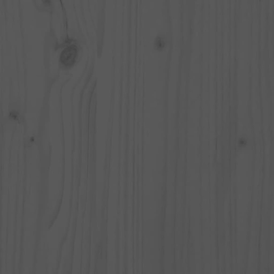 Estructura de cama con cabecero madera maciza gris