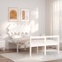 Cama personas mayores cabecero madera maciza blanco 120x200