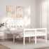 Cama personas mayores cabecero madera maciza blanco 120x200
